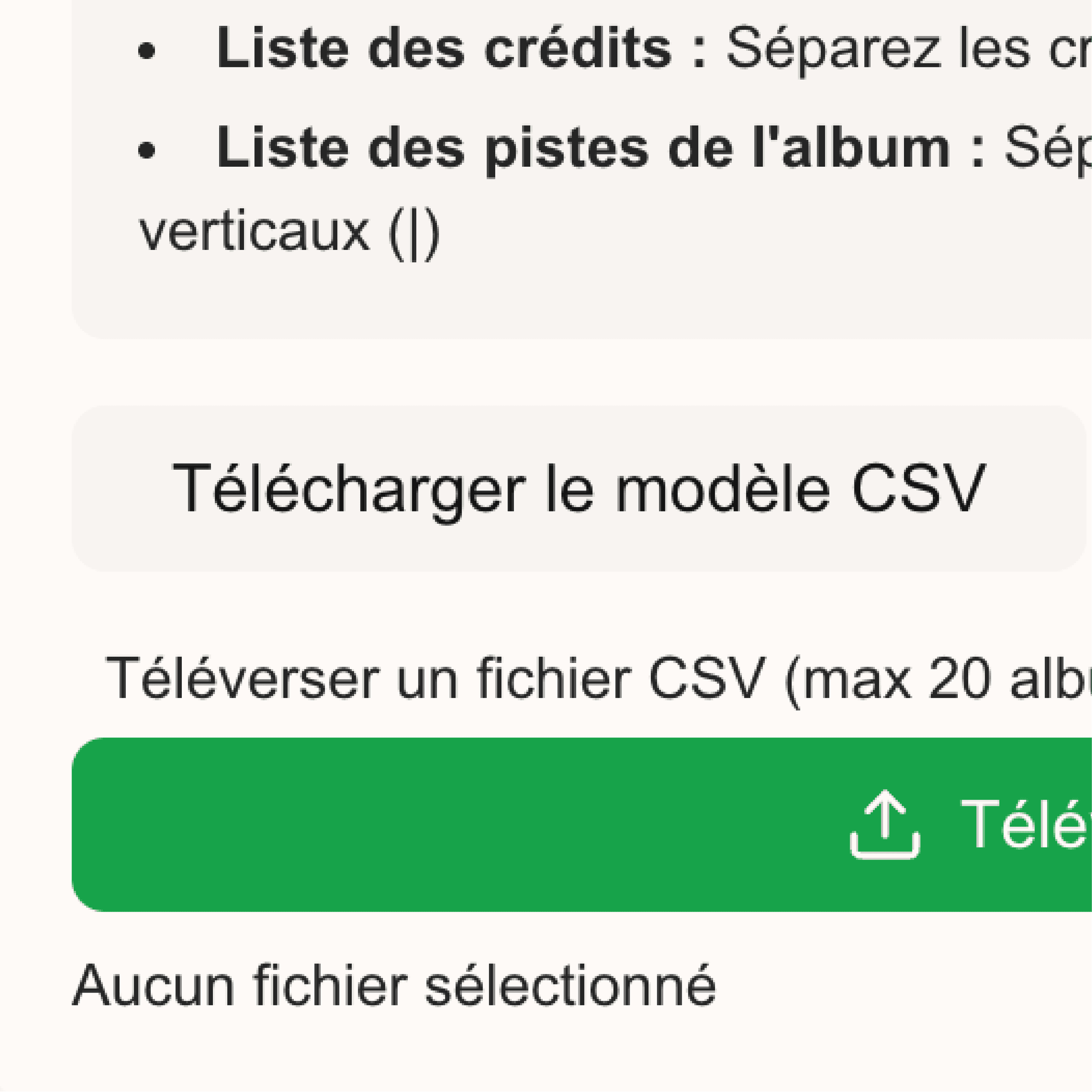 Importez / exportez votre collection depuis un fichier CSV
