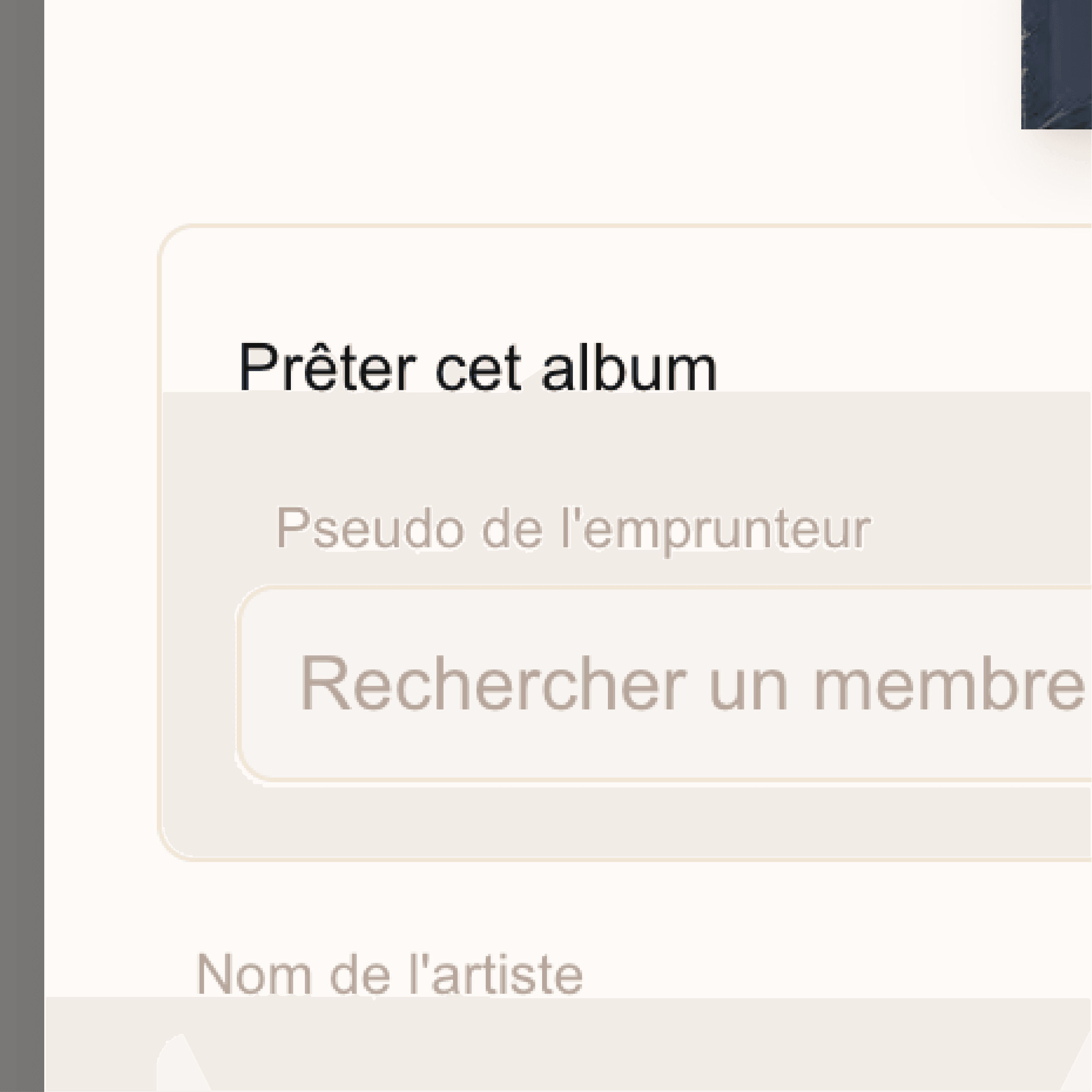 Gardez une trace des albums que vous avez prêtés