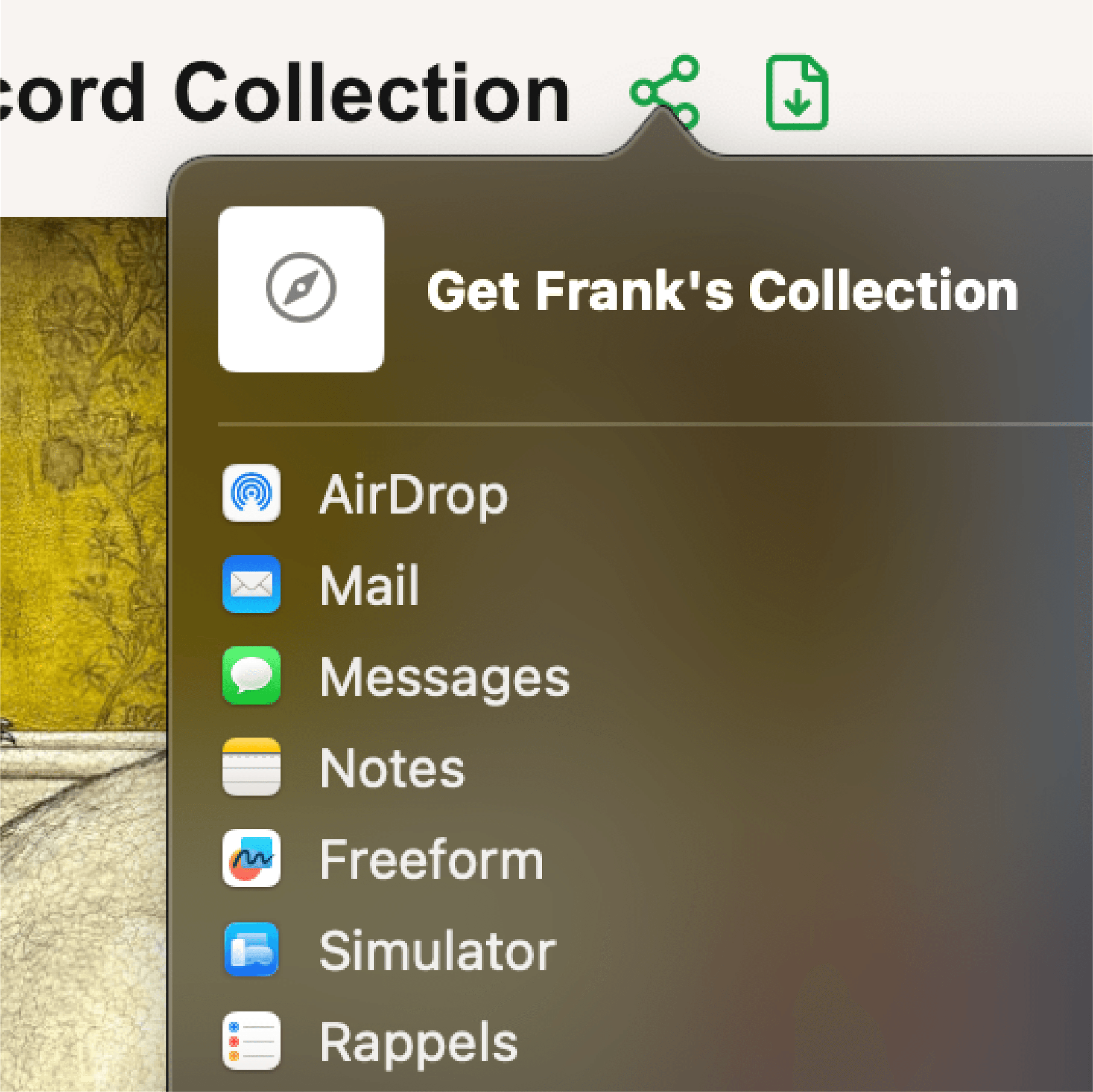 Share an album or your entire collection with a friend