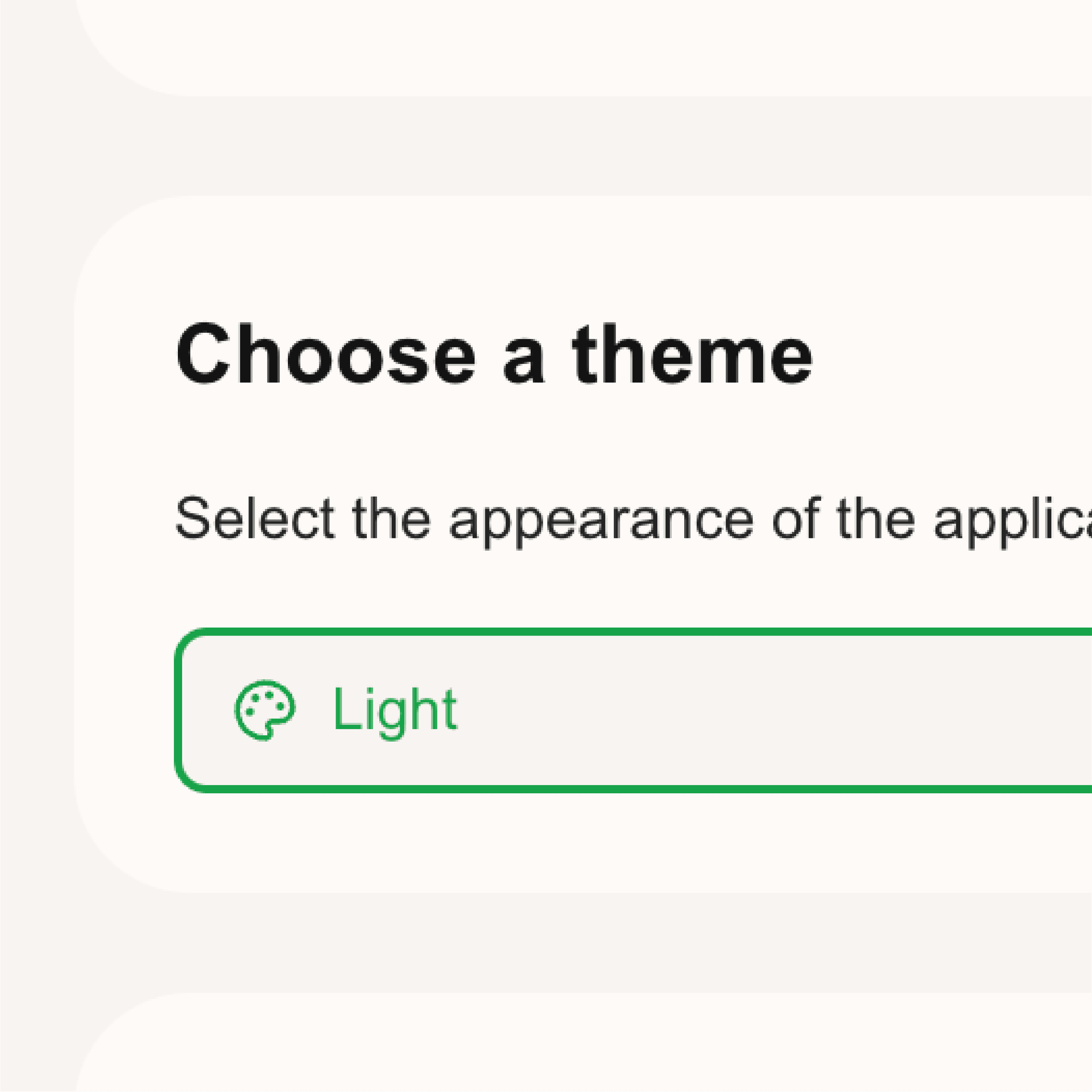 Change the appearance of the application