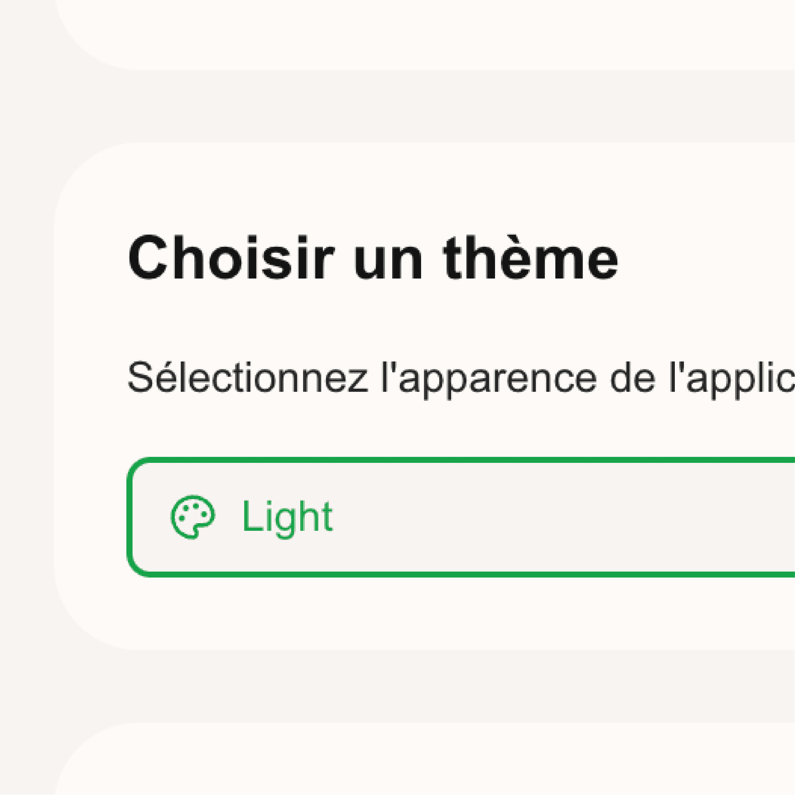Changez l'apparence de l'application