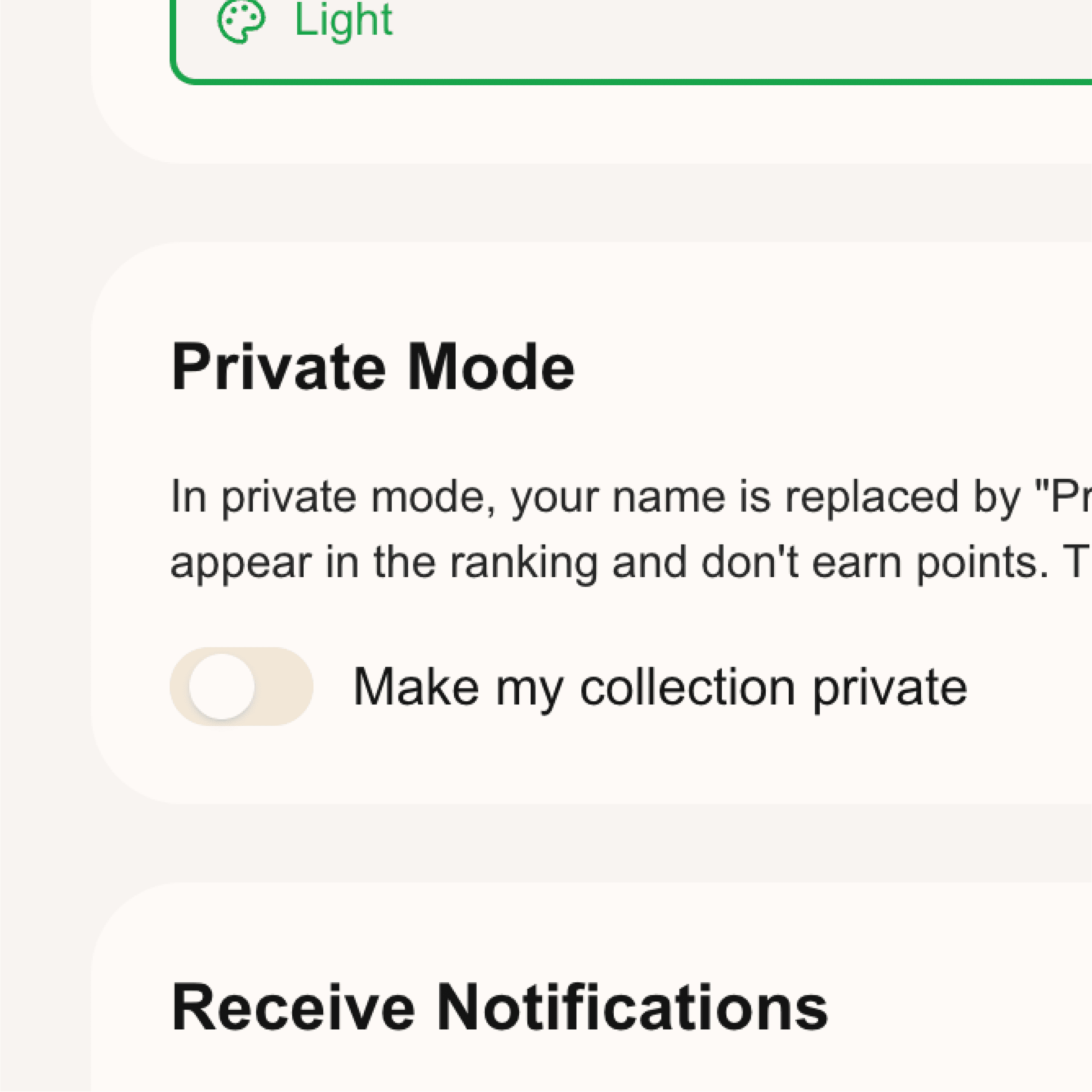 Make your collection private or public
