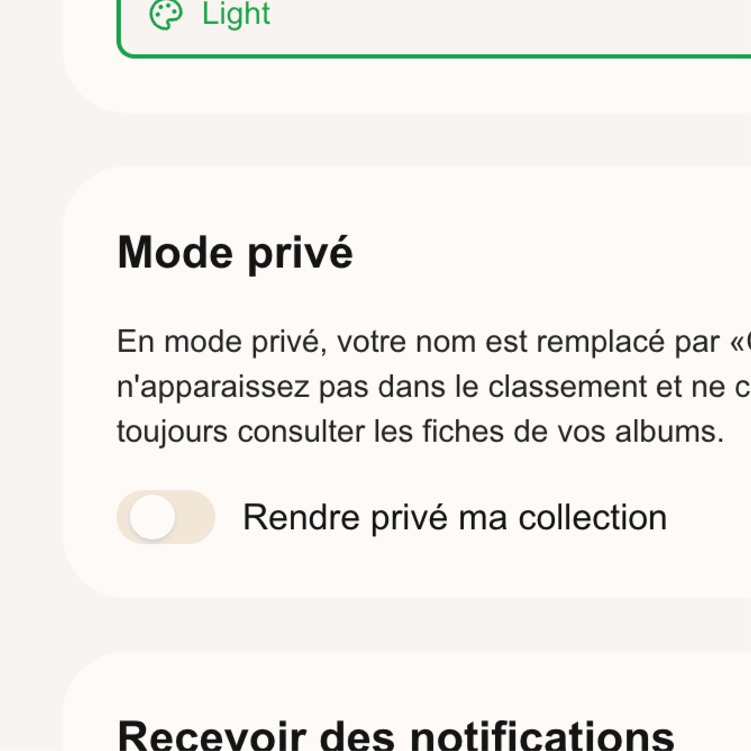 Rendez votre collection privée ou publique